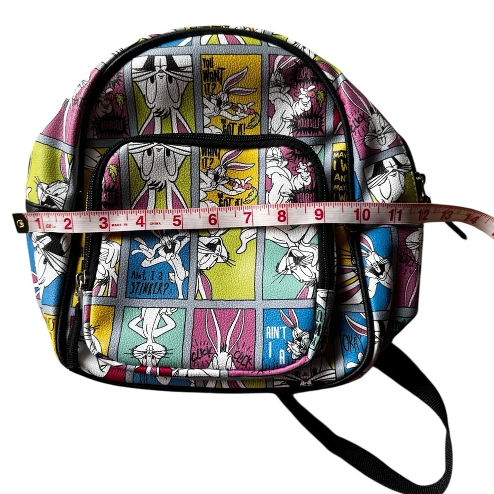 Warner Brothers Looney Tunes Mini Backpack Bugs Bunny Iconic Sayings Pockets